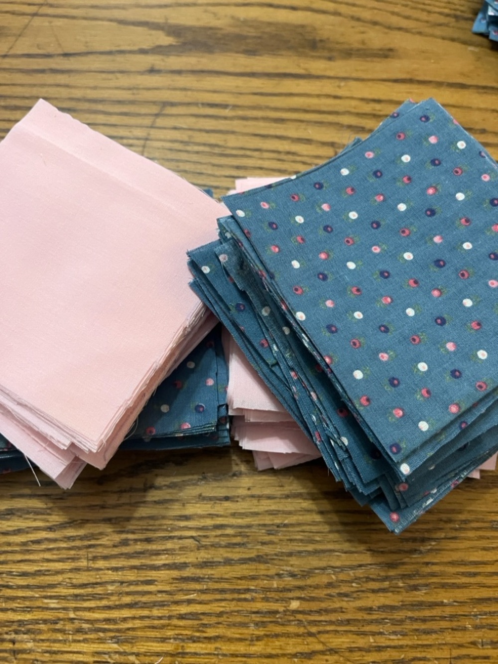 Cottagecore vintage print cotton Pink and blue Quilting Fabric Squares - Picture 3 of 4